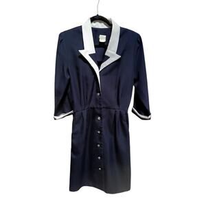 Vintage Blue Sailor Dress Size 16